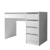 Bureau avec tiroirs BELLA blanc brillant 110x77x55 Table de Voir les images du produit 11