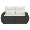 Gartensofa mit Kissen 2-Sitzer Schwarz Poly Rattan Produktbild-Vorschau 4
