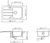 Technical drawing of a sink with dimensions. Anteprima dell’immagine prodotto