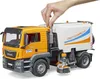 A toy street cleaning truck with a hand operating a lever. Podgląd zdjęcia produktu