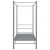 vidaXL Letto a baldacchino in metallo grigio 90x200 cm Anteprima dell’immagine prodotto 3