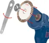An illustration showing how to attach a cutting disc to an angle grinder. Produktbild-Vorschau