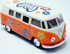 A toy model of a Volkswagen T1 bus decorated with peace and love motifs. Produktbild-Vorschau