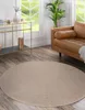 Teppich SOFTY Kreis glatt, einfarbig beige beige rund 150 Produktbild-Vorschau 5