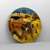 Wanduhr - Rund - Glasuhr - Bauernhof altes Auto aufgegeben Produktbild-Vorschau 4