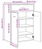 vidaXL Botník Artisan dub 60x35x84 cm Materiál na báze Náhľad obrázku produktu 8