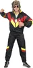 A man wearing an 80s-style tracksuit, sunglasses, and a wig, holding a can. Produktbild-Vorschau