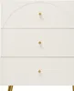 A close-up view of a white dresser with gold knobs and legs. Anteprima dell’immagine prodotto