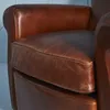 Fotel w stylu Chesterfield z brązowej skóry licowej z Podgląd zdjęcia produktu 3