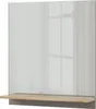 A mirror with a shelf attached, reflecting a window and curtains. Náhled obrázku produktu