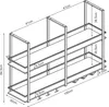 A technical drawing/diagram of a wine rack with dimensions. Náhled obrázku produktu
