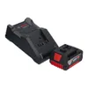 A black Bosch battery charger and an 18V Bosch battery are shown on a white background. Produktbild-Vorschau