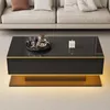 Merax Hochglanzer LED-Couchtisch mit Golddekor, Produktbild-Vorschau 2