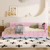 A pink daybed with LED lighting and bedding in a bedroom setting. Náhled obrázku produktu
