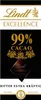 A product shot of a Lindt Excellence 99% Cacao chocolate bar packaging. Produktbild-Vorschau