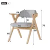 A diagram showing the dimensions of a chair. Voir les images du produit