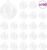 A collection of transparent Christmas baubles arranged in a grid on a white background. Podgląd zdjęcia produktu