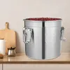 A stainless steel kitchen container filled with red beans sits on a countertop next to a wooden cutting board and a small glass jar. Produktbild-Vorschau