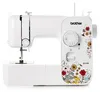 A white sewing machine with a floral design on the side, shown against a white background. Produktbild-Vorschau