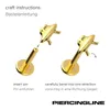 Ohrpiercing, Nasenpiercing Titan Labret mit Push Fit UFO Produktbild-Vorschau 3