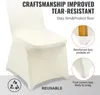 100x housses de chaises en stretch Housse de chaise ivoire Voir les images du produit 5