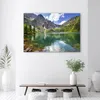 Leinwandbild Bergsee Bäume Natur 90x60 Feeby Grün bild für Produktbild-Vorschau 2