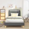 vidaXL Kinderbettgestell mit Kopfteil Dunkelgrau 90 x 200 Produktbild-Vorschau 3