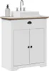 vidaXL Waschbeckenunterschrank BODO Weiß und Braun 70x35x80 Produktbild-Vorschau 2