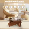 Couchtisch aus gehärtetem Glas & Massivholz, Ø80cm Produktbild-Vorschau 6