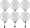 6er Set LED Solarleuchte, Kugel weiß, H 65 cm Produktbild-Vorschau 1