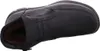A top-down view of a black leather boot with a fur lining. Anteprima dell’immagine prodotto