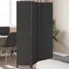 vidaXL Paravento pieghevole 3 pezzi nero in legno massiccio Anteprima dell’immagine prodotto 2