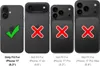 Comparison of iPhone 17 case compatibility with different iPhone models. Produktbild-Vorschau