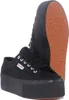 A pair of black platform sneakers shown from a diagonal angle, with one shoe in focus and the other slightly behind it. Anteprima dell’immagine prodotto