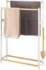 eluno Porte-serviettes sur pied en métal blanc mat avec Voir les images du produit 1