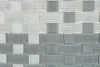 A close-up view of a woven fabric texture, likely a laundry basket, with a checkered pattern of gray and white. Produktbild-Vorschau