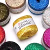 YarnArt Galassia 5819 Paillettengarn Dunkelschokolade Gold Produktbild-Vorschau 3