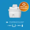 A white water filter cartridge is shown against a blue background with marketing text and graphics. Produktbild-Vorschau