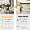 Comparison of two dining tables, highlighting features of 'Unser Produkt' (Our Product) versus 'Andere Produkte' (Other Products). Produktbild-Vorschau