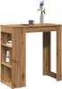 A bar table with shelves on the side, decorated with a vase of flowers and a coffee cup. Náhled obrázku produktu