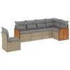 vidaXL 6-tlg. Garten-Sofagarnitur mit Kissen Beige Poly Produktbild-Vorschau 1