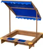 SwingKing Bac à sable en bois avec bacs à eau et bâche pour Voir les images du produit 3