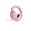 A pink gaming headset with a microphone is shown against a white background. Produktbild-Vorschau