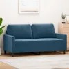 vidaXL divano a 2 posti blu 140 cm in velluto Anteprima dell’immagine prodotto 2