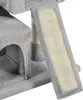 A close-up view of a grey cat tree with a sisal scratching ramp. Produktbild-Vorschau