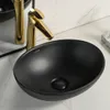 Lavabo da appoggio in Vetroceramica nero opaco 41x33 Anteprima dell’immagine prodotto 2