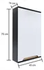 Szafka z lustrem czarna 45x16x75 czarny/dąb Omeble Podgląd zdjęcia produktu 2