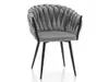 A single gray upholstered chair with black legs is shown against a white background. Produktbild-Vorschau