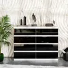 Commode blanc mat / noir brillant à 8 tiroirs – Buffet Voir les images du produit 3