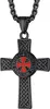 Edelstahl Tempelritter Kette mit Kreuz für Herren - Schwarz Produktbild-Vorschau 1